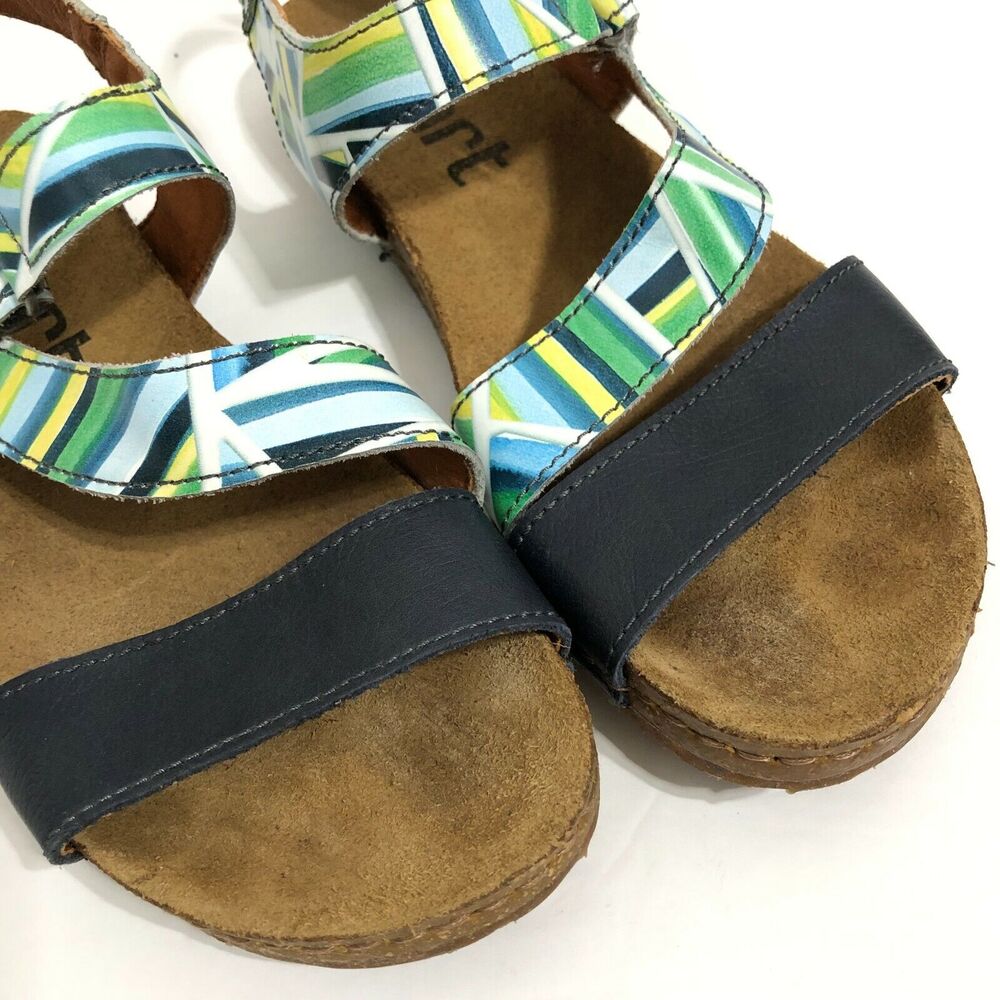 The Art Company Leather Footbed Sandals Quarter Ankle Strap Strappy Shoes 40 / 9 - Picture 6 of 8